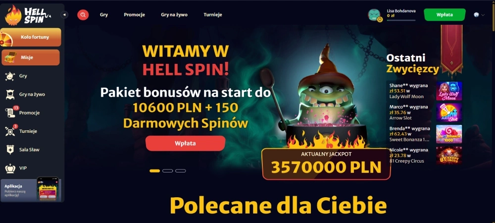 Hell Spin Casino Главная